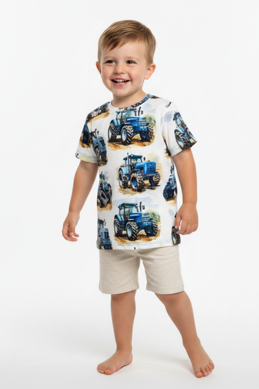 T-shirt Traktor Niebieski