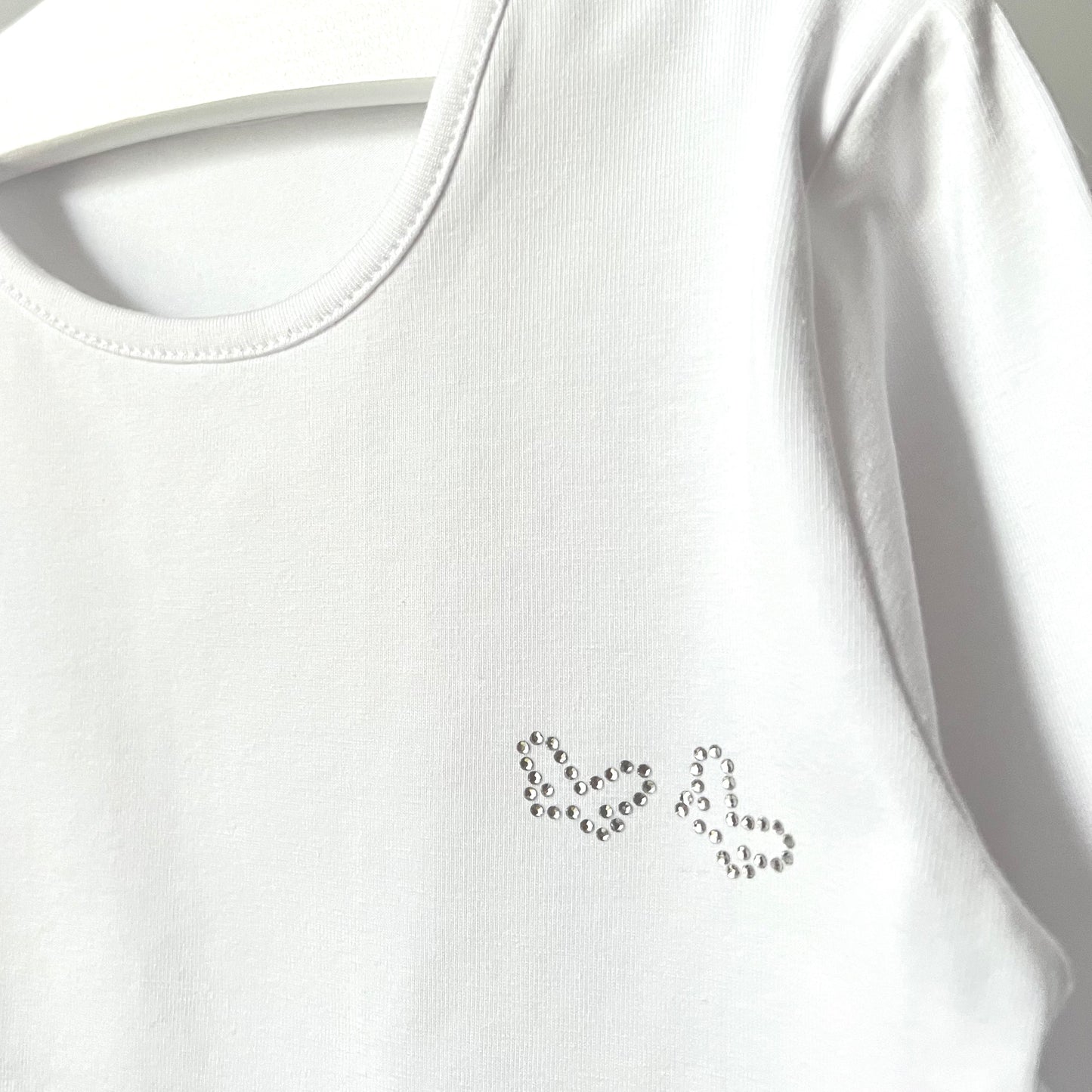 White Basic Butterfly T-shirt