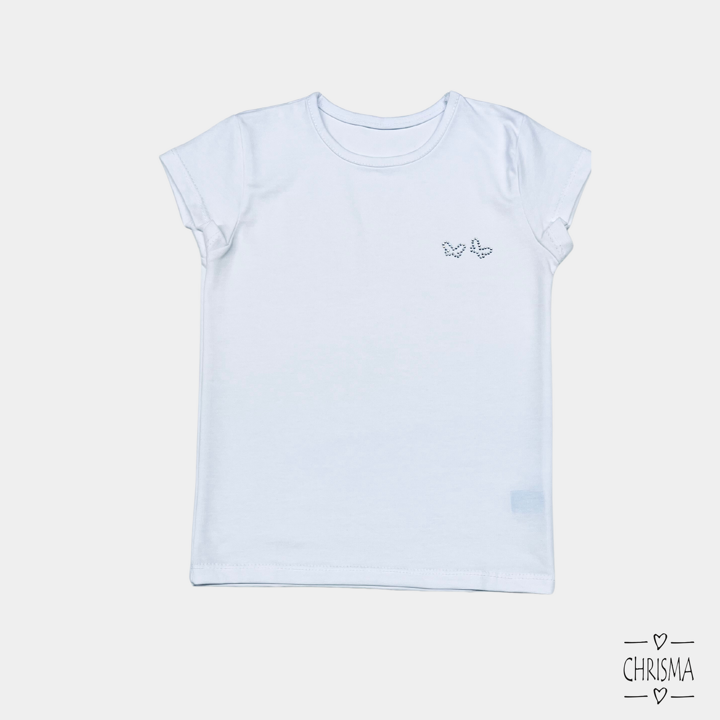 White Basic Butterfly T-shirt
