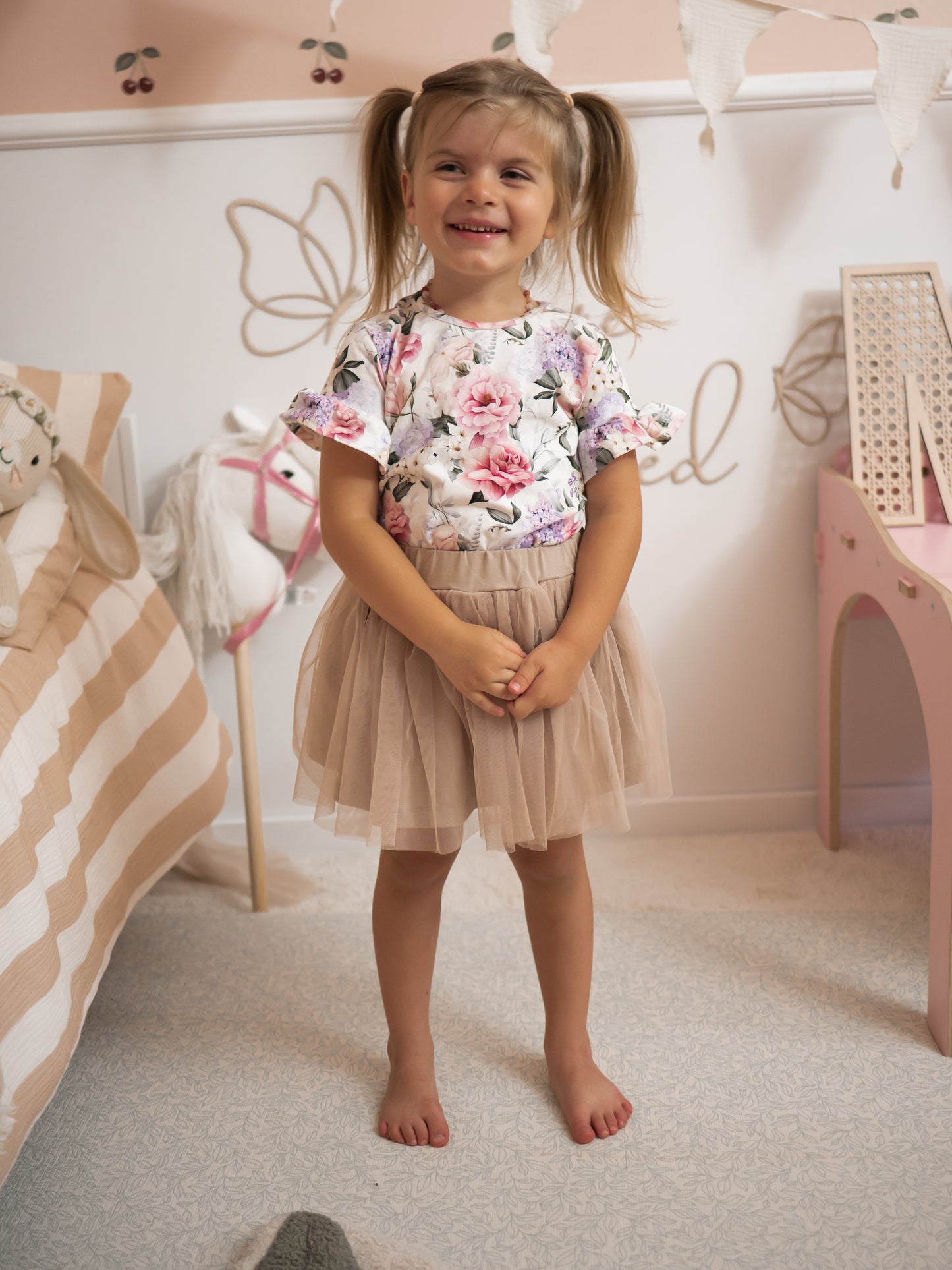 Beige tulle skirt
