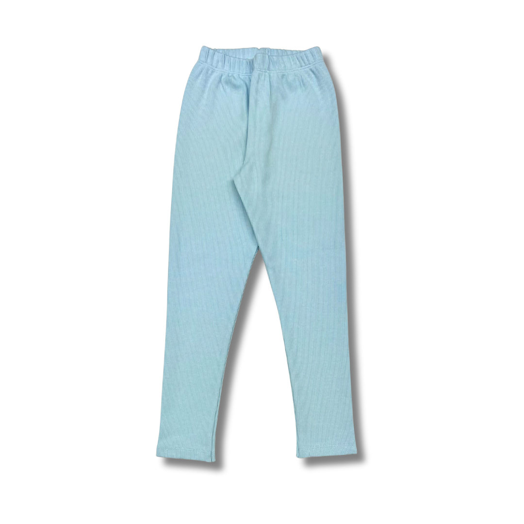 Legginsy Prążek Błękitne