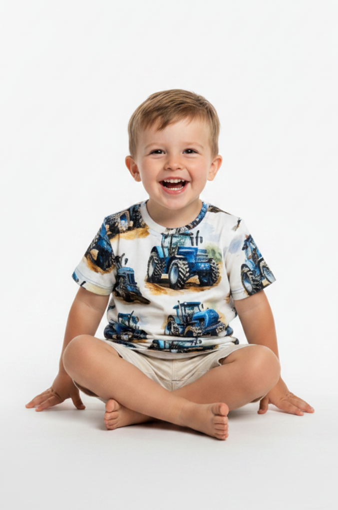 T-shirt Traktor Niebieski
