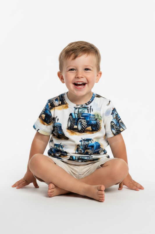 T-shirt Traktor Niebieski