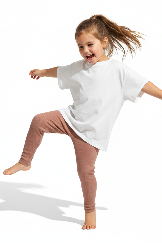 Legginsy Prążek Mokka