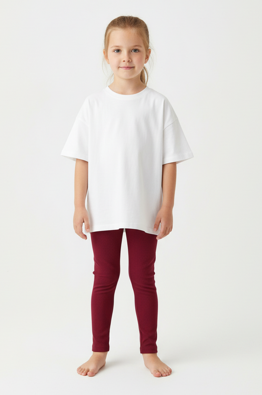 Legginsy Prążek Bordo