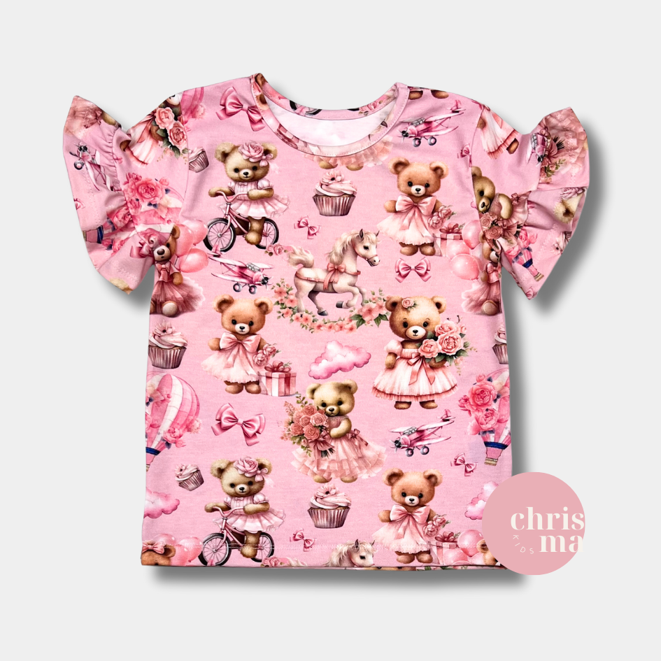 T-shirt Różowy Miś