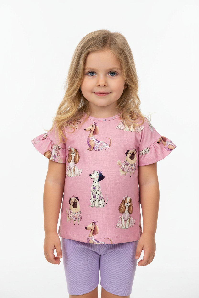 T-shirt Floral Puppies