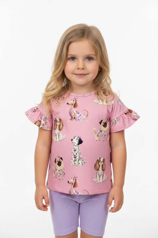T-shirt Floral Puppies