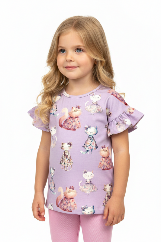 T-shirt Floral Kittens