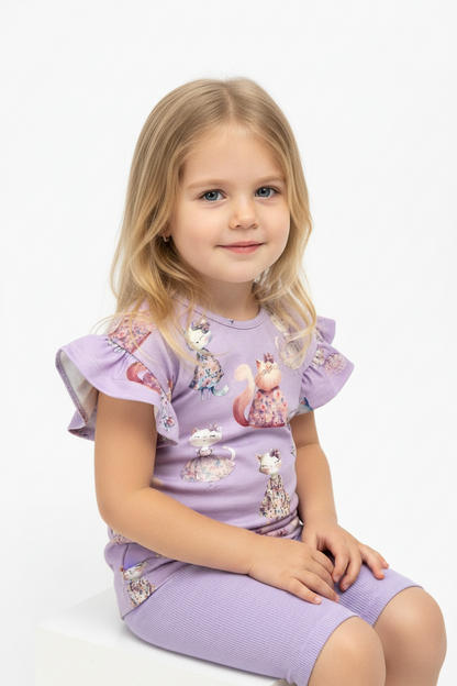 T-shirt Floral Kittens