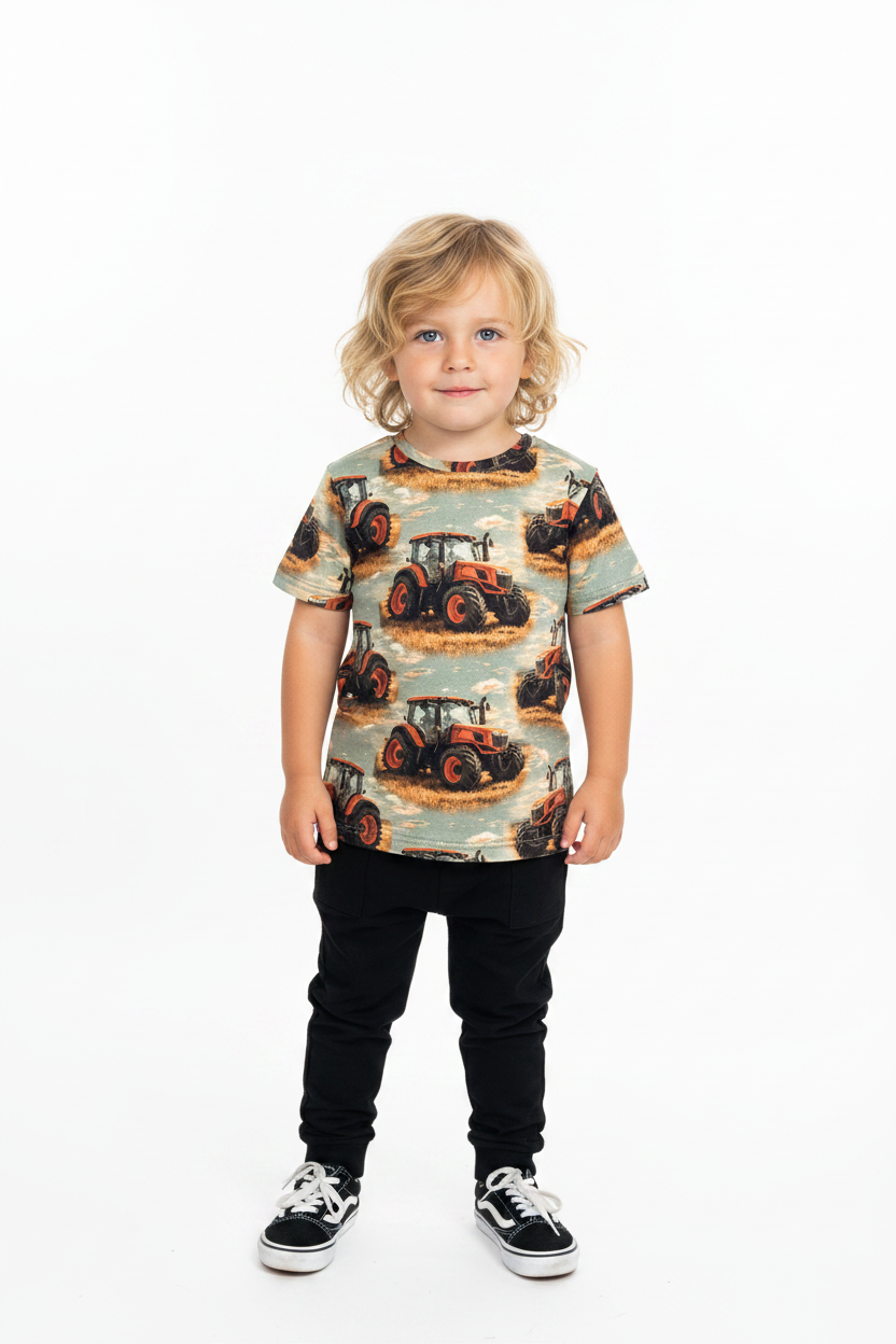 T-shirt Tractor Orange Clouds