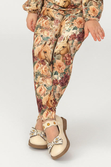 Legginsy Koniki w Kwiatach