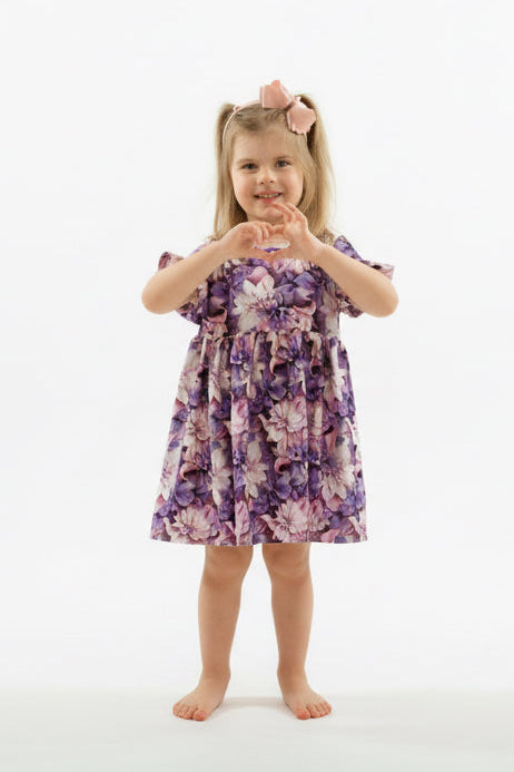 Sukienka Kwiaty Fiolet