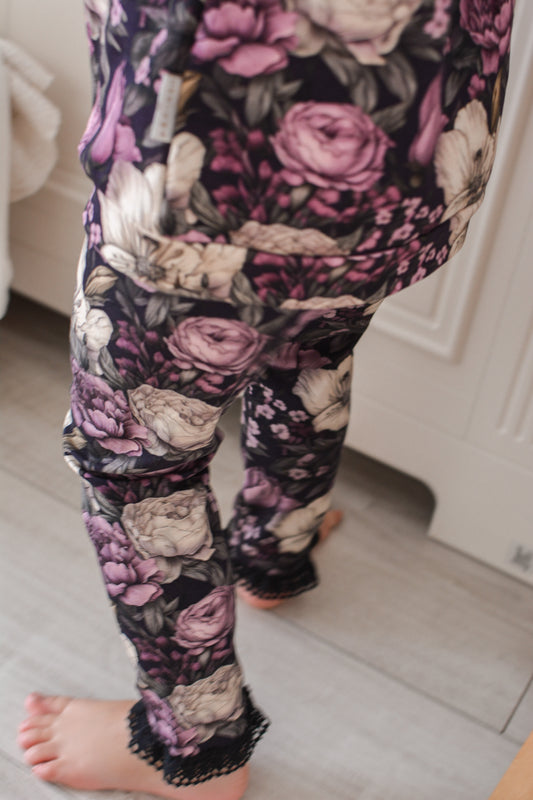 Legginsy Peonie Koronka
